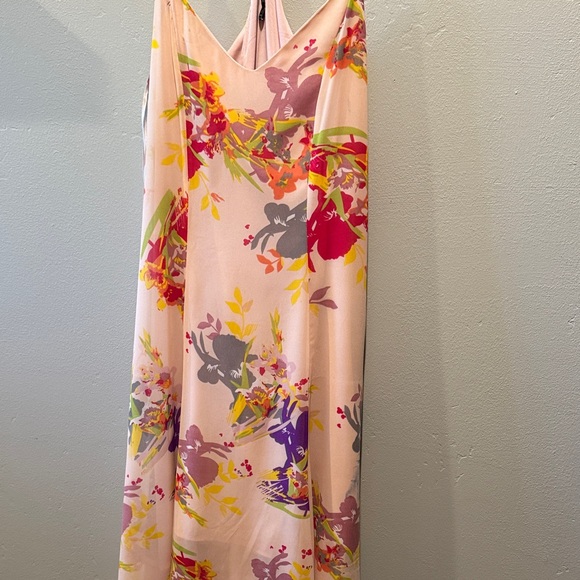 W118 by Walter Baker Blush Pink Abstract Floral Maxi Slip Full Length Flow Dress - Picture 6 of 16